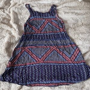 Aeropostale Navy and Pink Sleeveless Geometric Print Dress